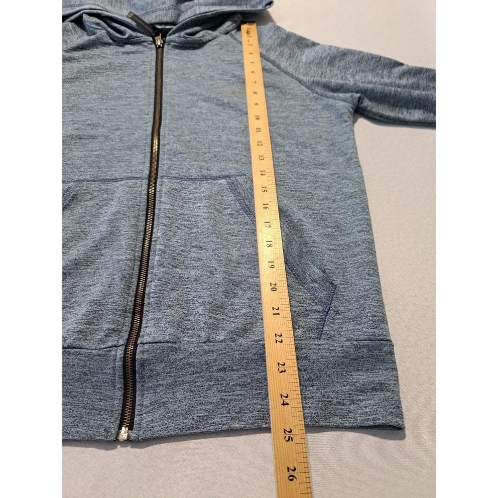 The North Face Summit Series Blue Heather Full Zip Hoodie Mens Medium Raglan - Picture 6 of 7